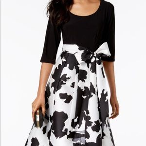 Black & White Print High/Low Dress
